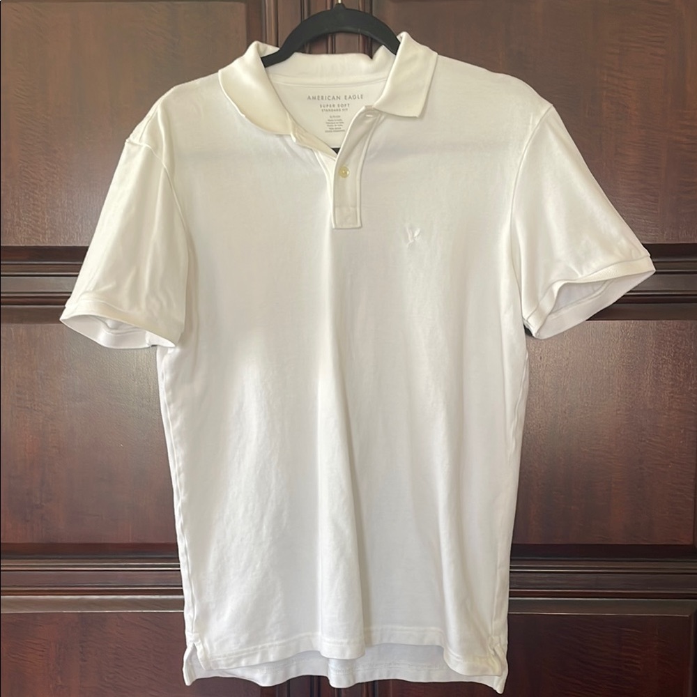 American Eagle Outfitters White Polo Shirt Classic Style